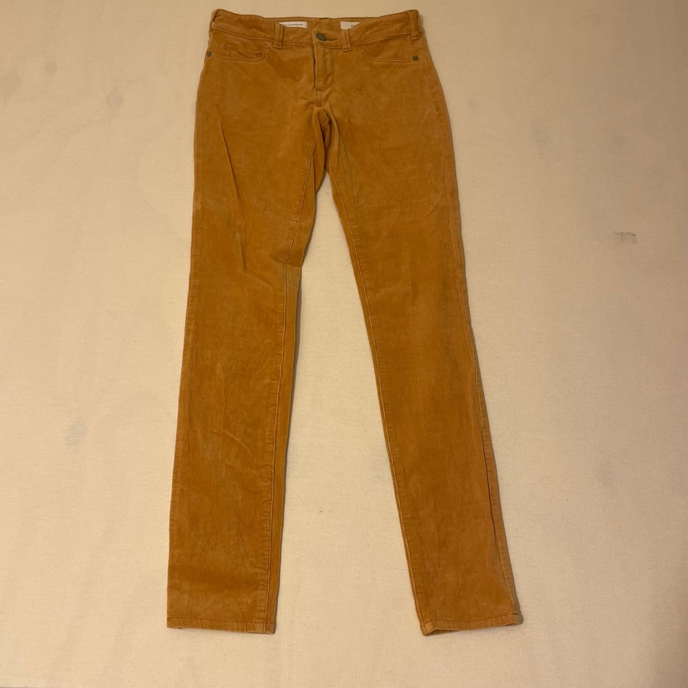 Pilcro and the‎ Letterpress Womens 25 Serif Corduroy Skinny Pants Mustard Yellow